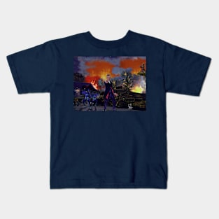 12th Doctor: Plaza Night Fire Kids T-Shirt